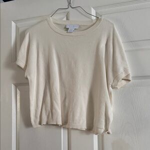 Martha Stewart Cream Knit Top